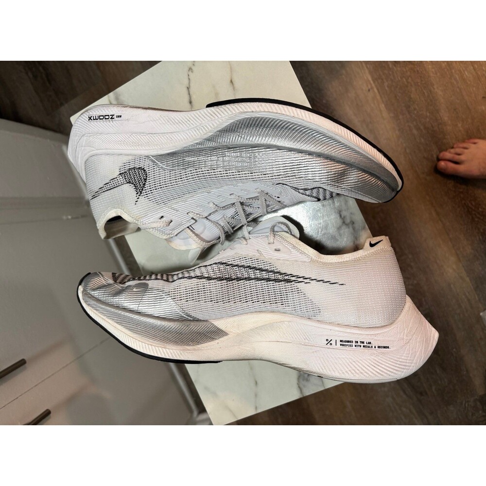 Nike ZoomX Vaporfly Next% 2 - White/ Sliver Grey 2021 (CU4123-100)  size 13 - Picture 2 of 6